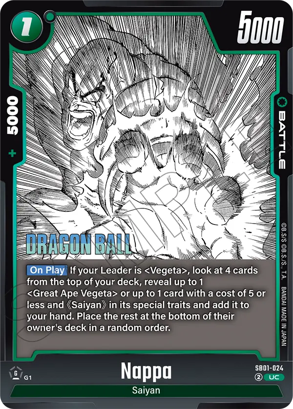 Nappa, Manga Booster 01 Release Event Cards · SB01-024