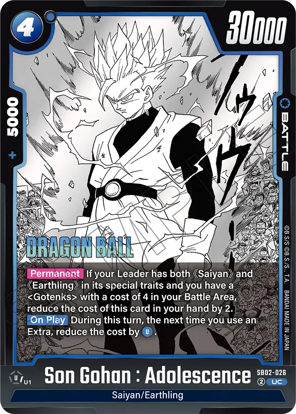 Son Gohan : Adolescence, Manga Booster 02 Release Event Cards · SB02-026