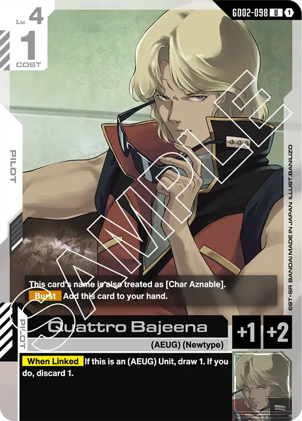 Quattro Bajeena, Gundam Promotional Cards · GD02-098