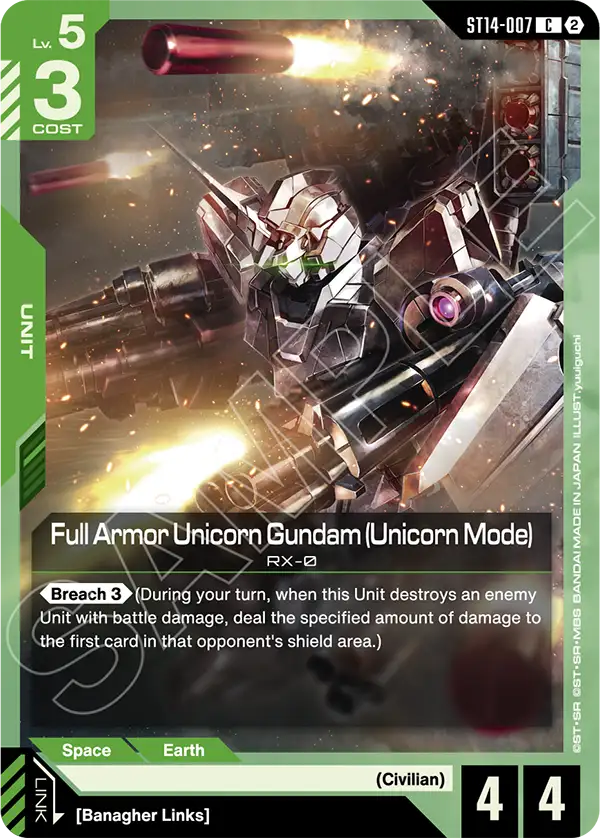 Full Armor Unicorn Gundam, Starter Deck 14: Heavy Dominion · ST14-007