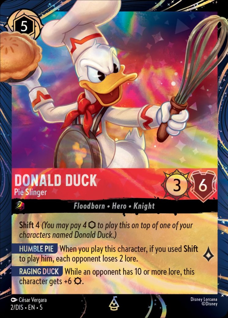 Donald Duck - Pie Slinger, Disney Lorcana Promo Cards · 2