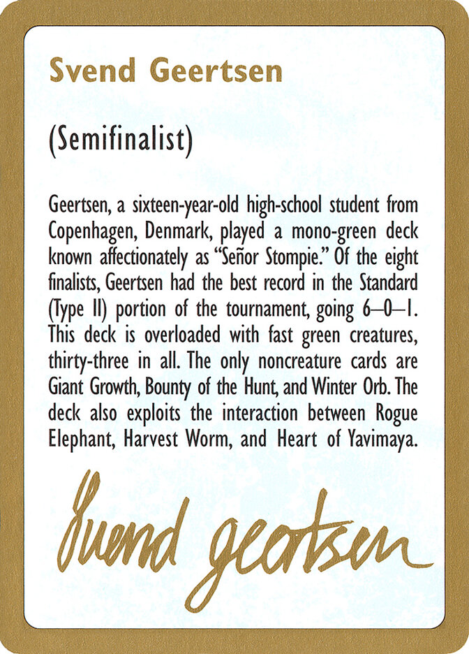 Svend Geertsen Bio, World Championship Decks 1997 · sg0a