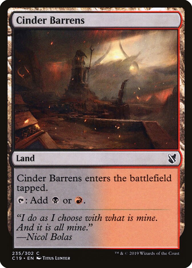 Cinder Barrens, Commander 2019 · 235/302