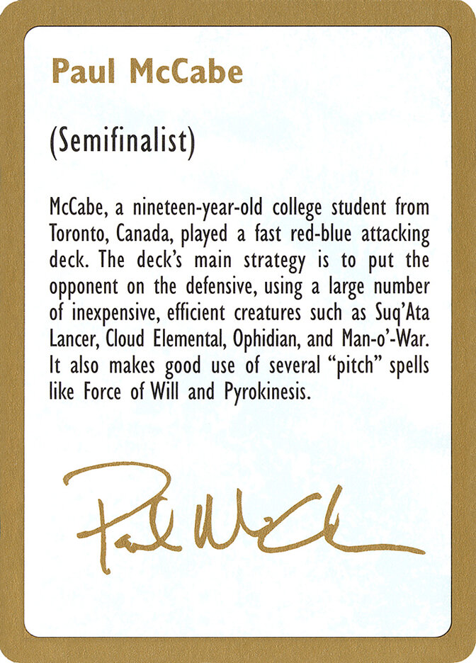 Paul McCabe Bio, World Championship Decks 1997 · pm0a