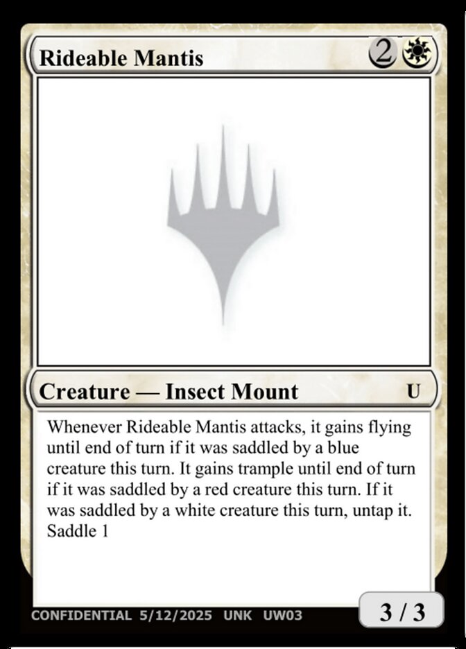 Rideable Mantis, Unknown Event · uw03a
