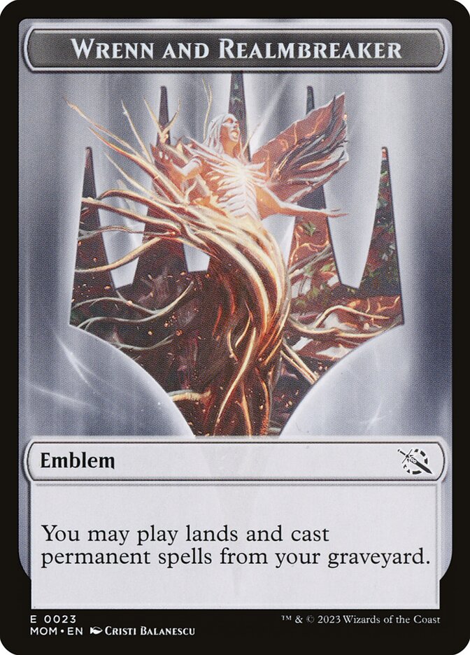 Wrenn and Realmbreaker Emblem, March of the Machine Tokens · 0023