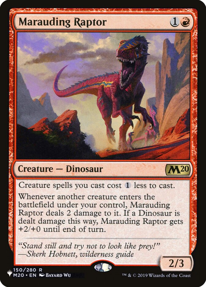 Marauding Raptor, The List · m20-150