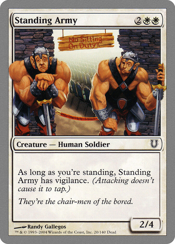 Standing Army, Unhinged · 20/140