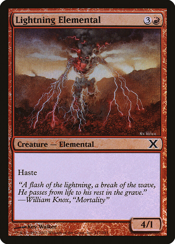 Lightning Elemental, Tenth Edition · 217-star