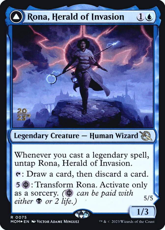Rona, Herald of Invasion // Rona, Tolarian Obliterator, March of the Machine Promos · 0075