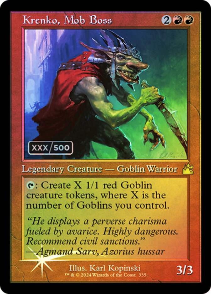 Krenko, Mob Boss, Ravnica Remastered · 335z