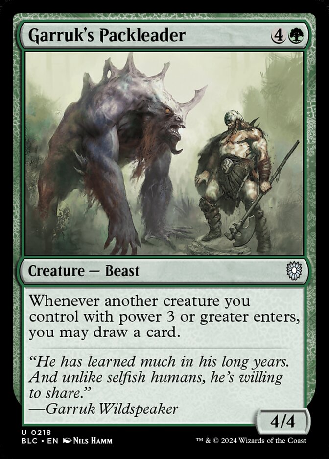 Garruk's Packleader, Bloomburrow Commander · 0218