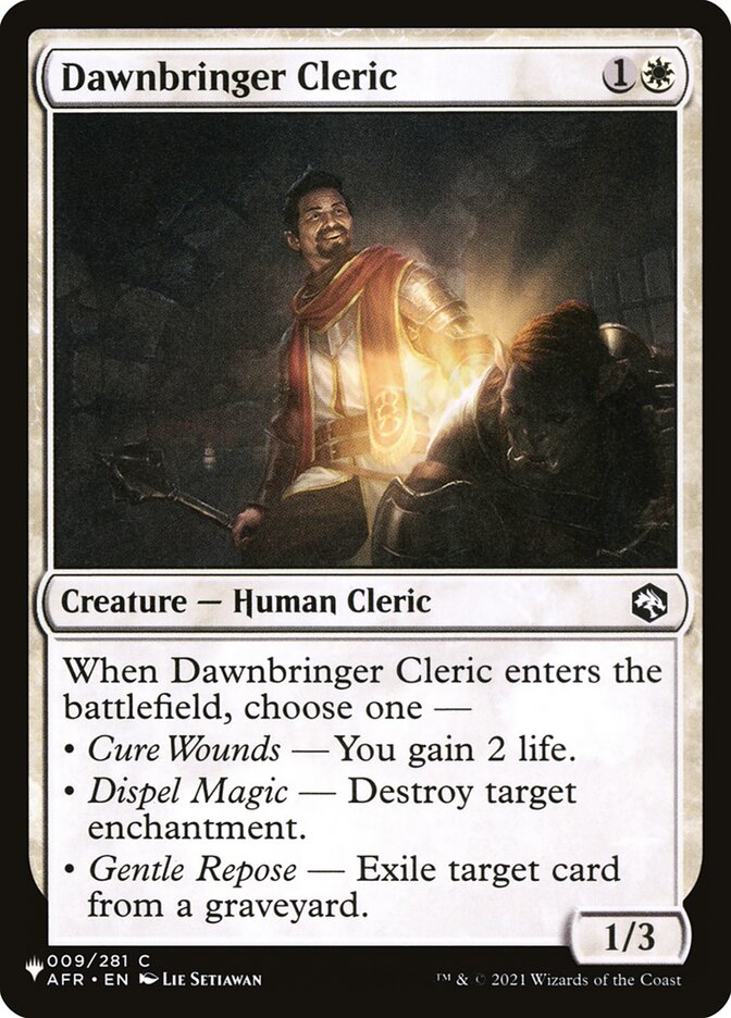 Dawnbringer Cleric, The List · afr-9