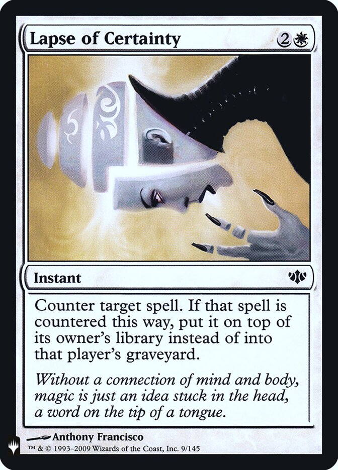 Lapse of Certainty, The List · con-9