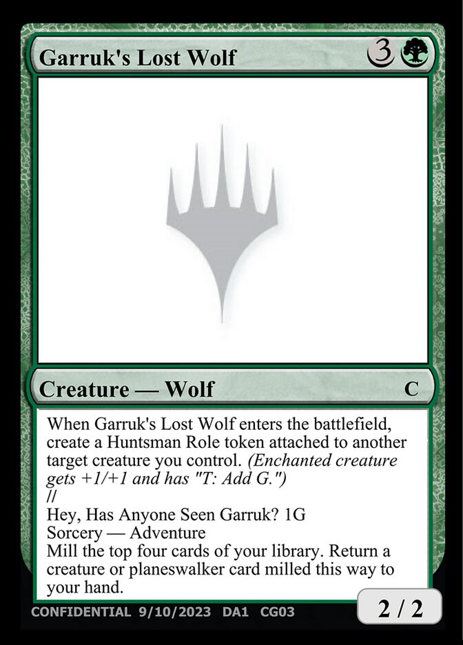 Garruk's Lost Wolf // Hey, Has Anyone Seen Garruk?, Unknown Event · cg03a