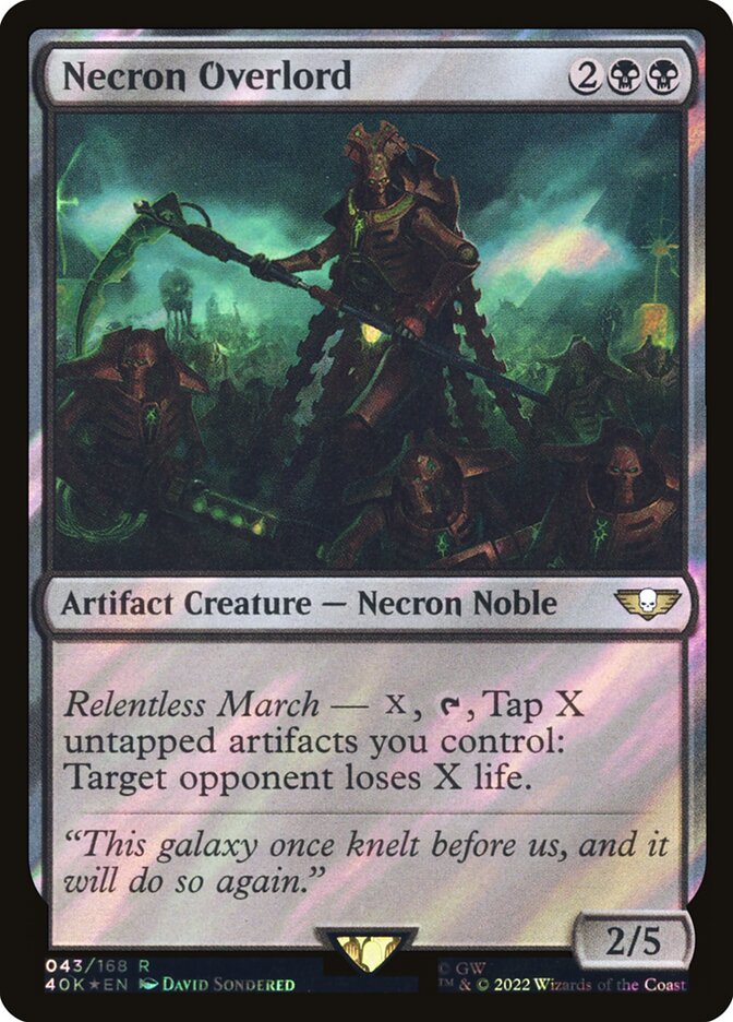 Necron Overlord, Warhammer 40,000 Commander · 43-star