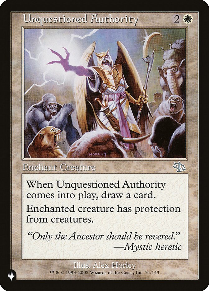 Unquestioned Authority, The List · jud-31