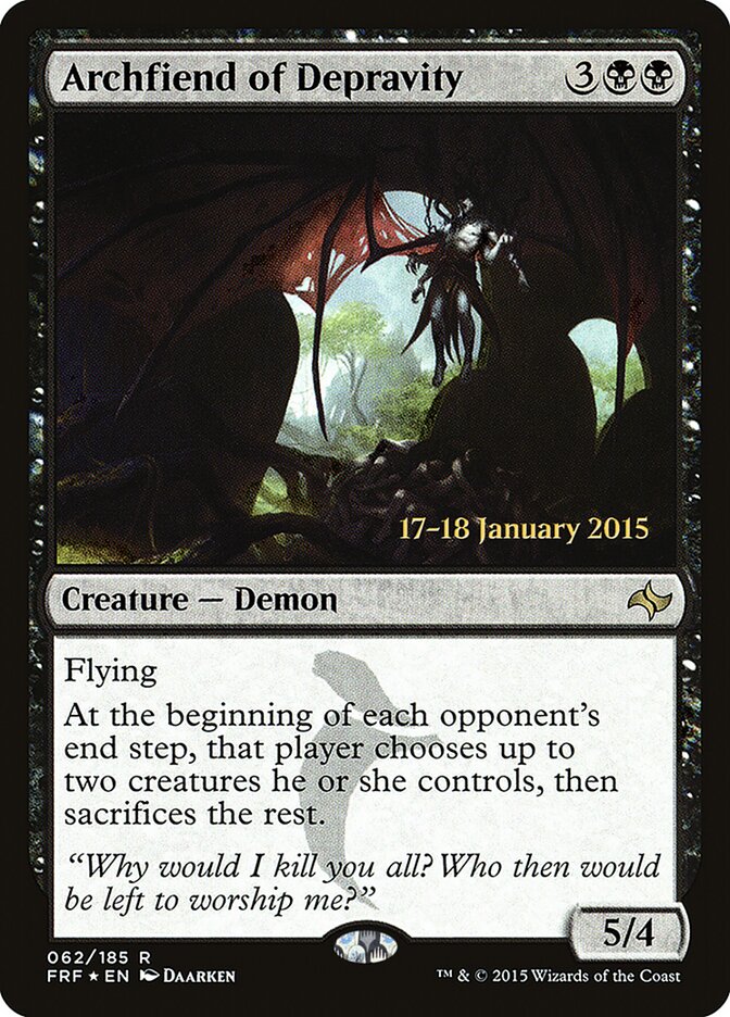 Archfiend of Depravity, Fate Reforged Promos · 062/185
