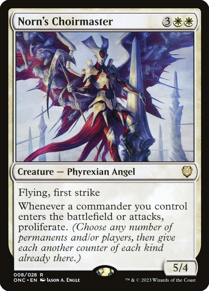 Norn's Choirmaster, Phyrexia: All Will Be One Commander · 008/028