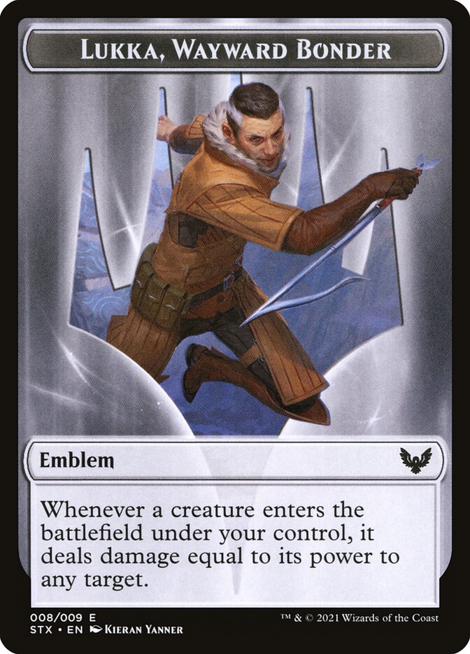 Lukka, Wayward Bonder Emblem, Strixhaven: School of Mages Tokens · 008