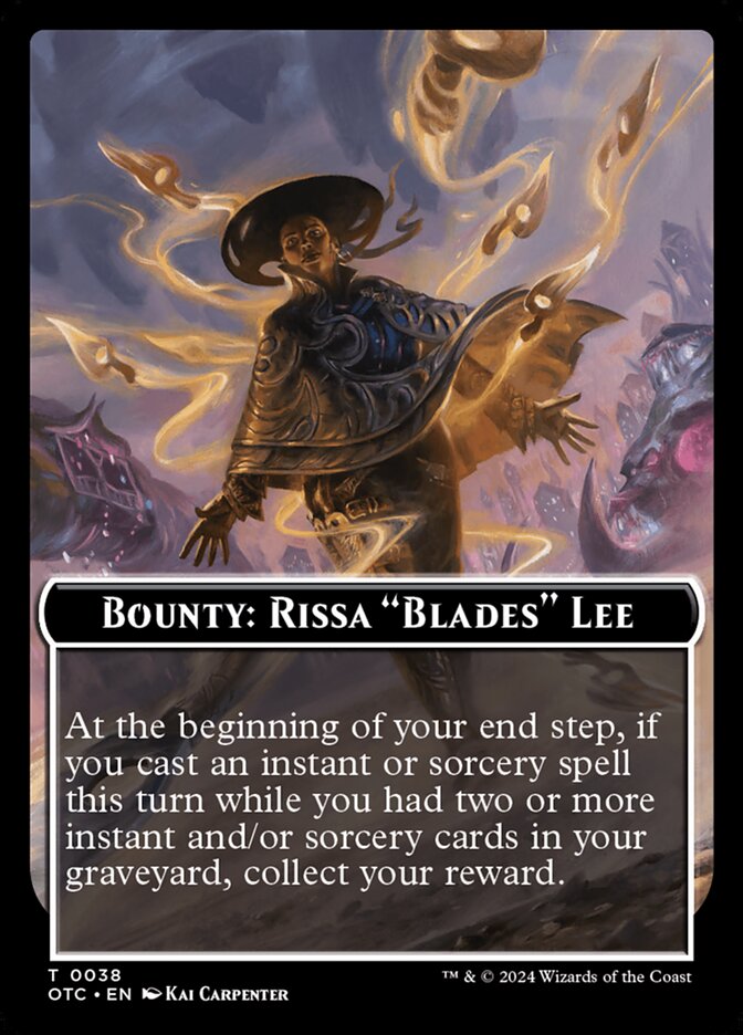 Bounty: Rissa "Blades" Lee // Wanted!, Outlaws of Thunder Junction Commander Tokens · 0038