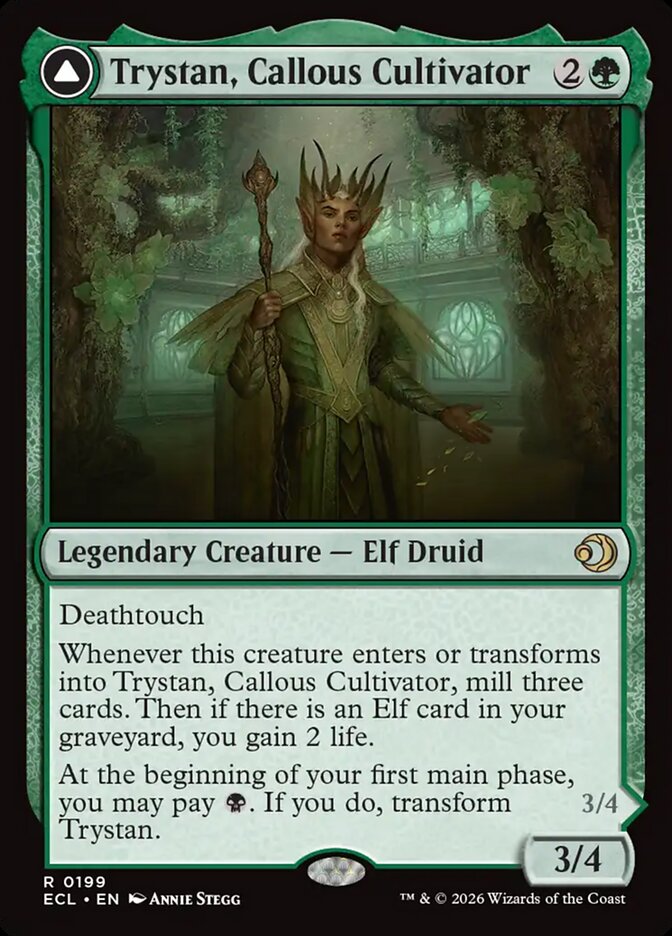Trystan, Callous Cultivator // Trystan, Penitent Culler, Lorwyn Eclipsed · 0199