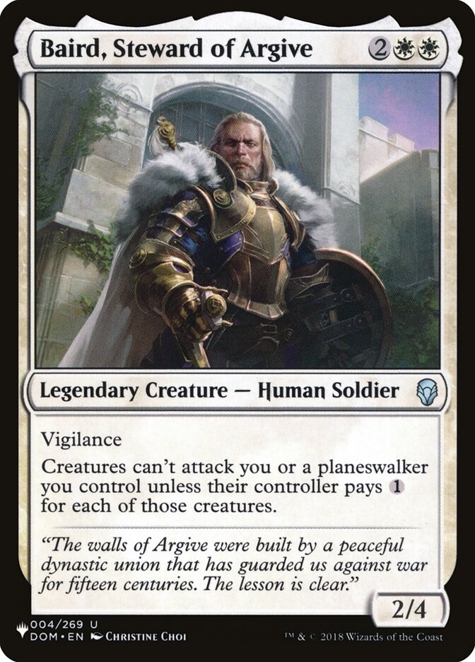 Baird, Steward of Argive, The List · dom-4