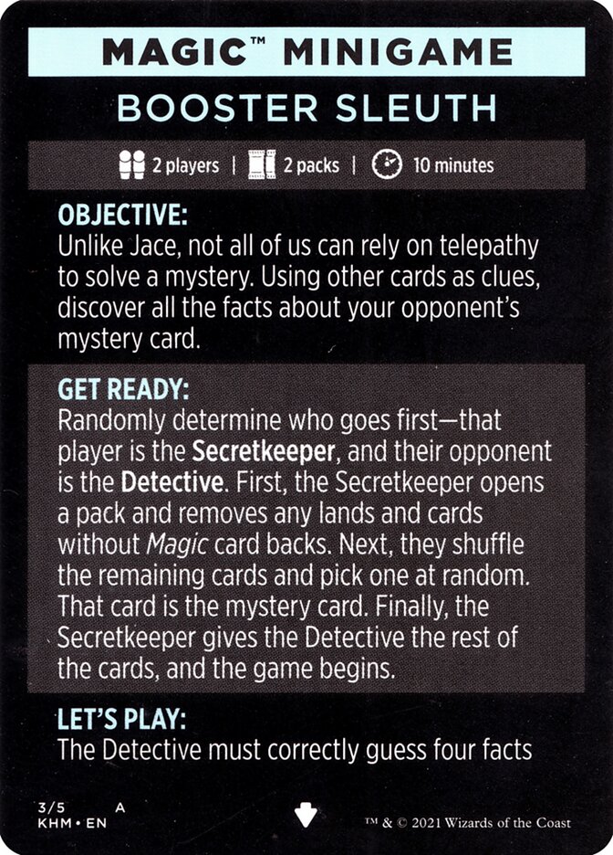 Booster Sleuth // Booster Sleuth (cont'd), Kaldheim Minigames · 003/005