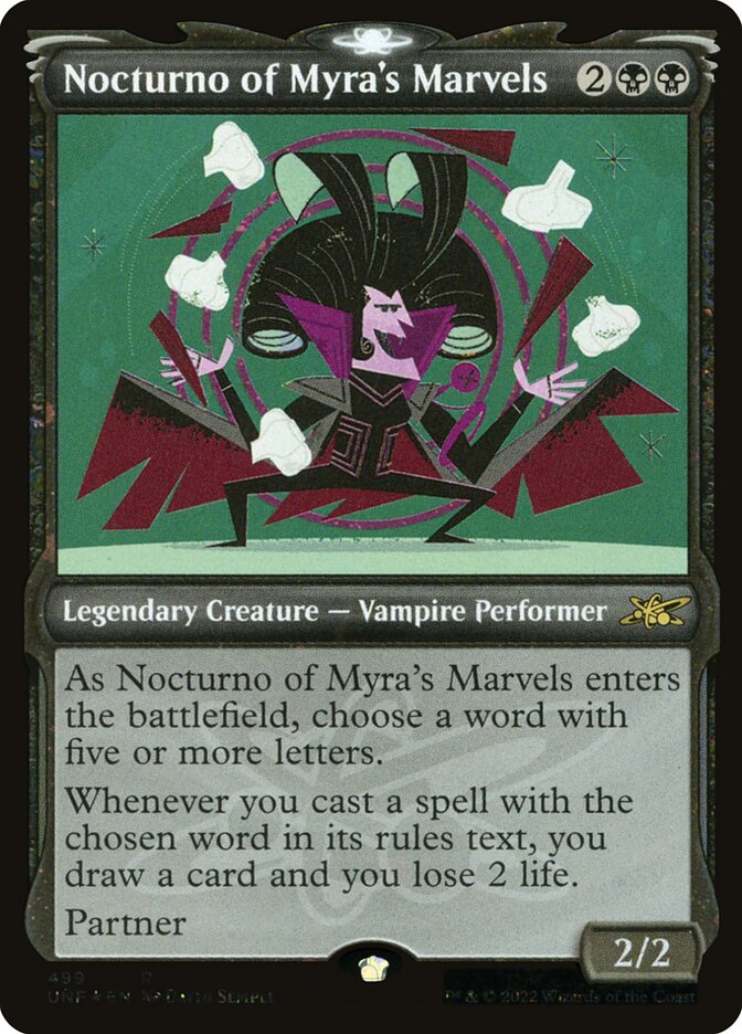 Nocturno of Myra's Marvels, Unfinity · 499