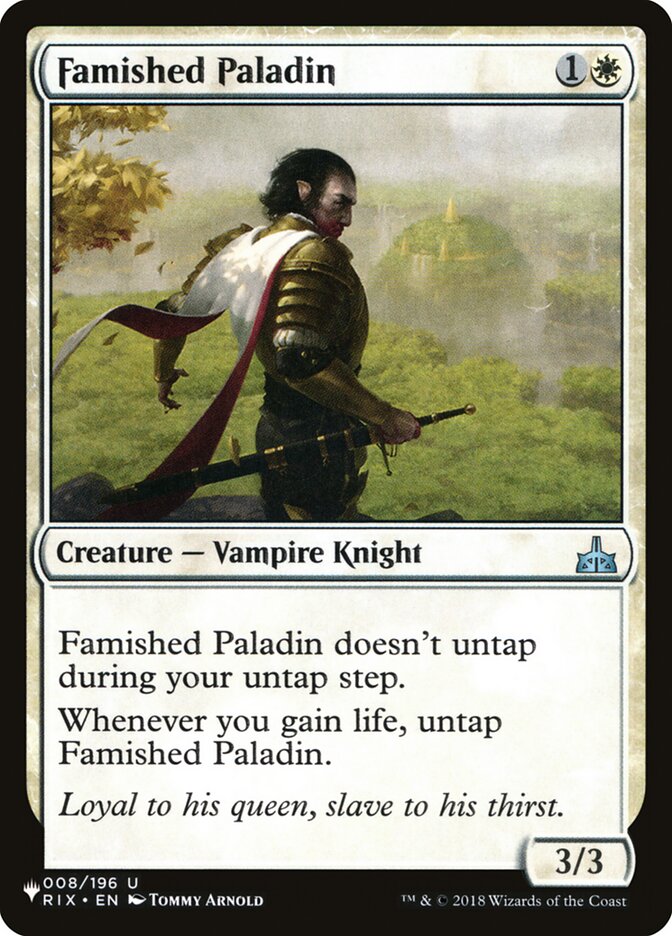 Famished Paladin, The List · rix-8
