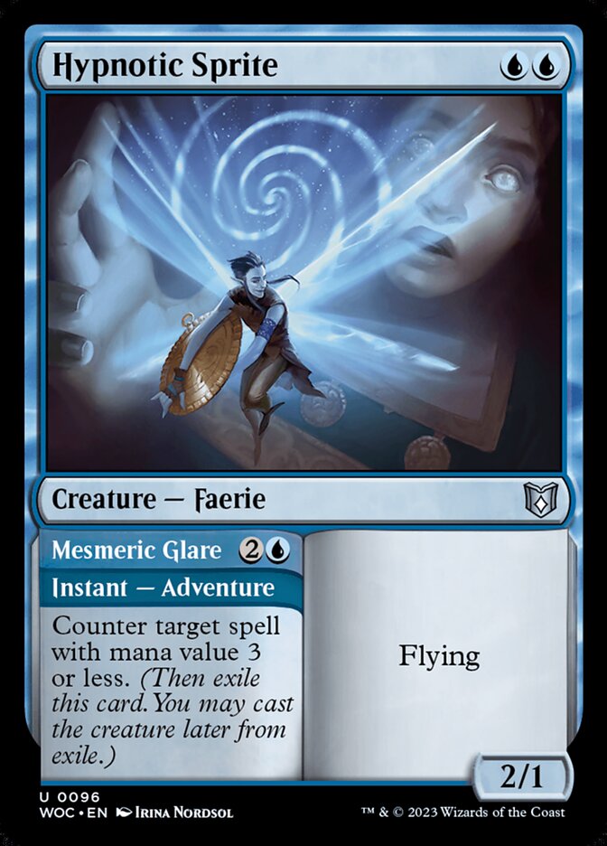 Hypnotic Sprite // Mesmeric Glare, Wilds of Eldraine Commander · 0096