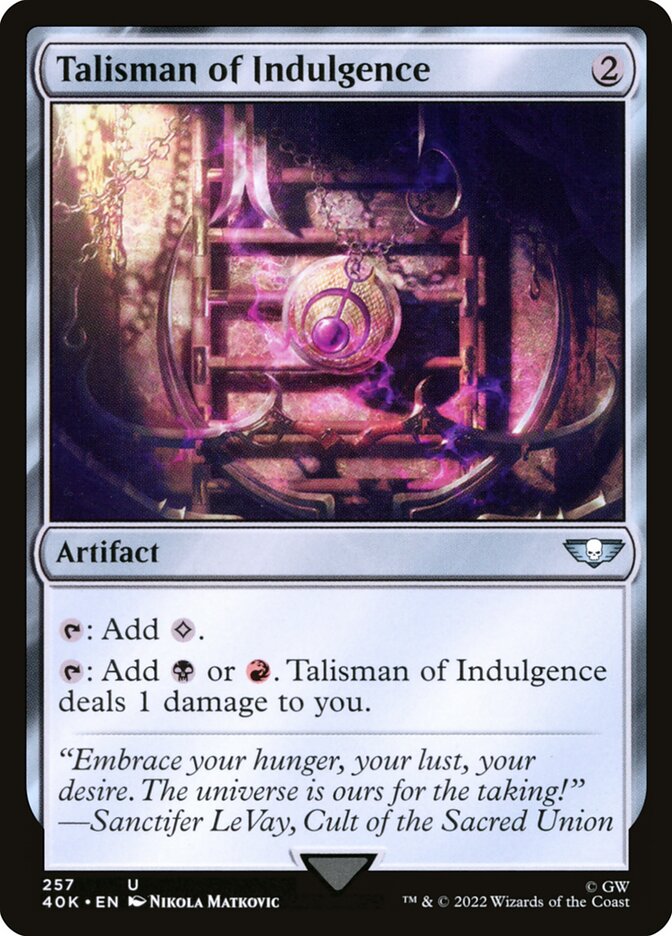 Talisman of Indulgence, Warhammer 40,000 Commander · 257/617