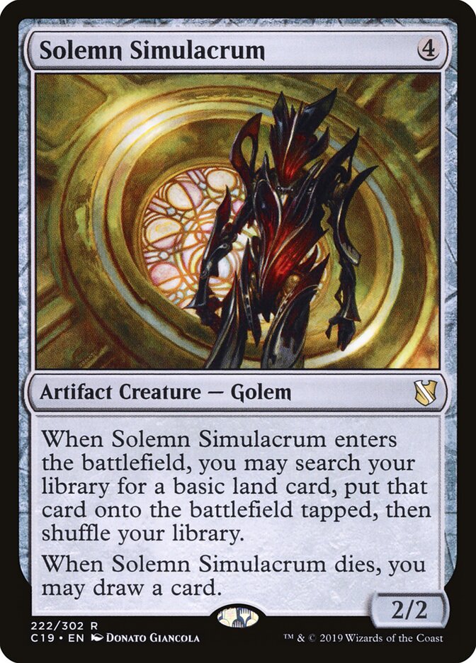 Solemn Simulacrum, Commander 2019 · 222/302