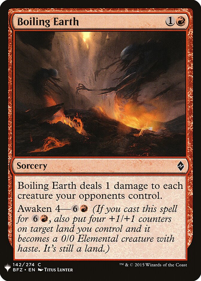 Boiling Earth, The List · bfz-142