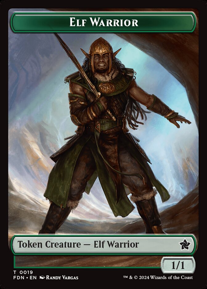 Elf Warrior, Foundations Tokens · 0019
