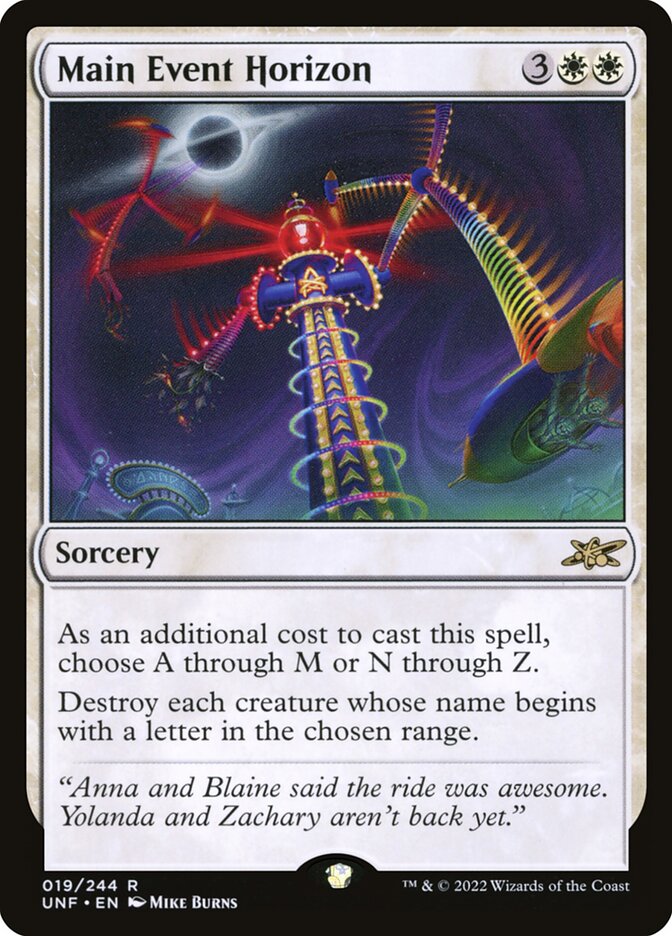 Main Event Horizon, Unfinity · 019/244