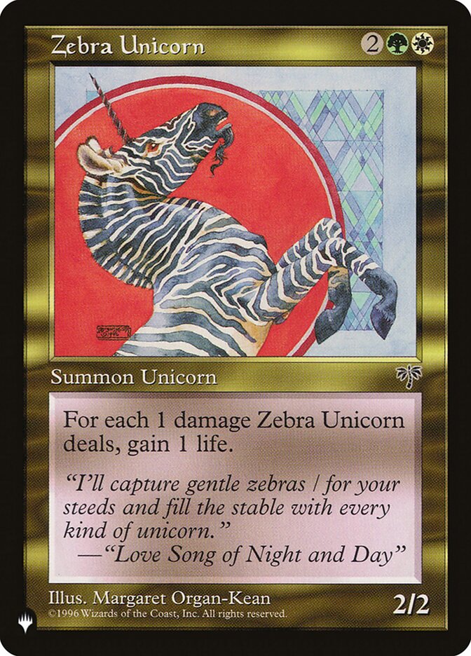 Zebra Unicorn, The List · mir-290