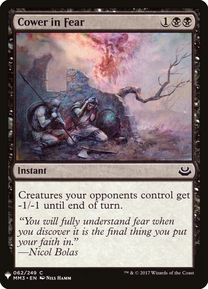 Cower in Fear, The List · mm3-62