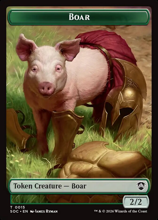 Boar, Secrets of Strixhaven Commander Tokens · 0015