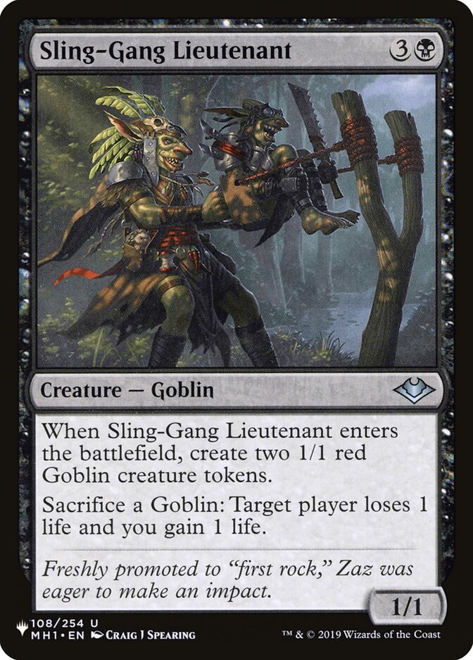Sling-Gang Lieutenant, The List · mh1-108
