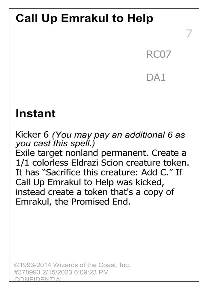 Call Up Emrakul to Help, Unknown Event · rc07a