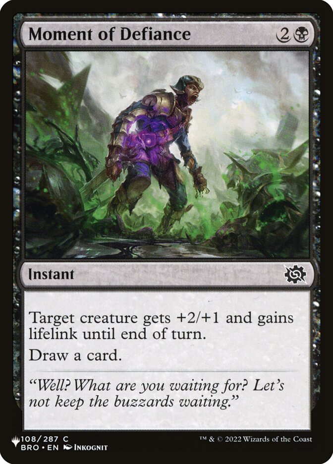 Moment of Defiance, The List · bro-108