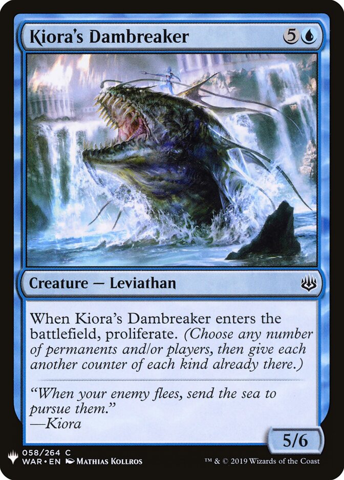 Kiora's Dambreaker, The List · war-58