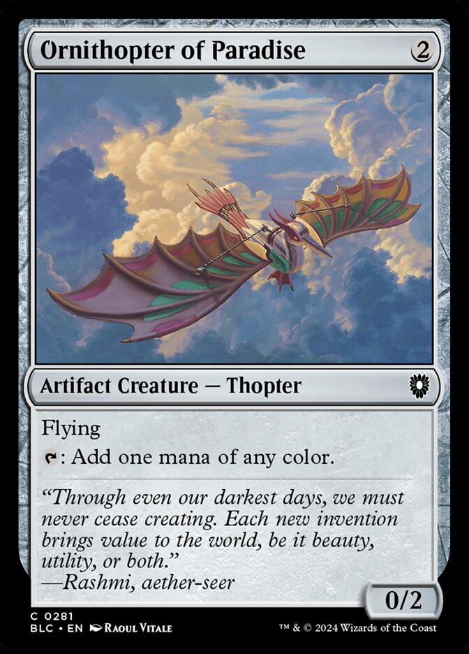 Ornithopter of Paradise, Bloomburrow Commander · 0281