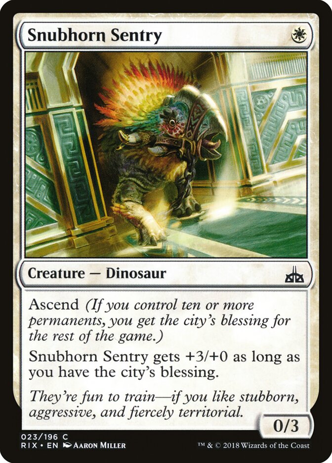 Snubhorn Sentry, Rivals of Ixalan · 023/196