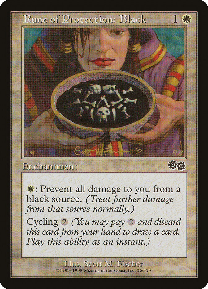 Rune of Protection: Black, Urza's Saga · 36/350
