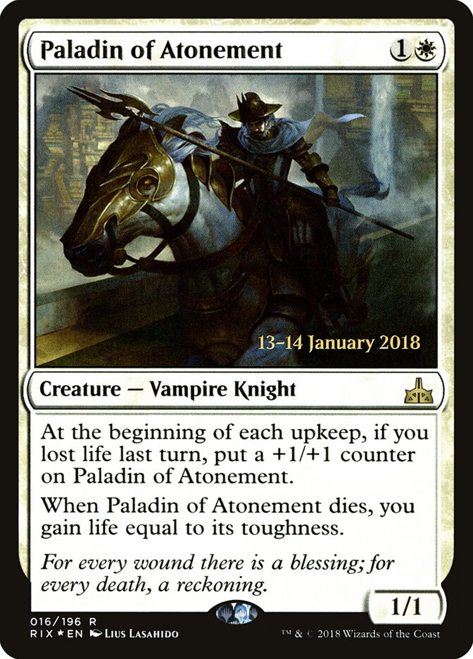 Paladin of Atonement, Rivals of Ixalan Promos · 016/196
