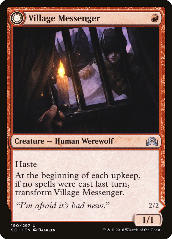 Village Messenger // Moonrise Intruder, Shadows over Innistrad · 190/297
