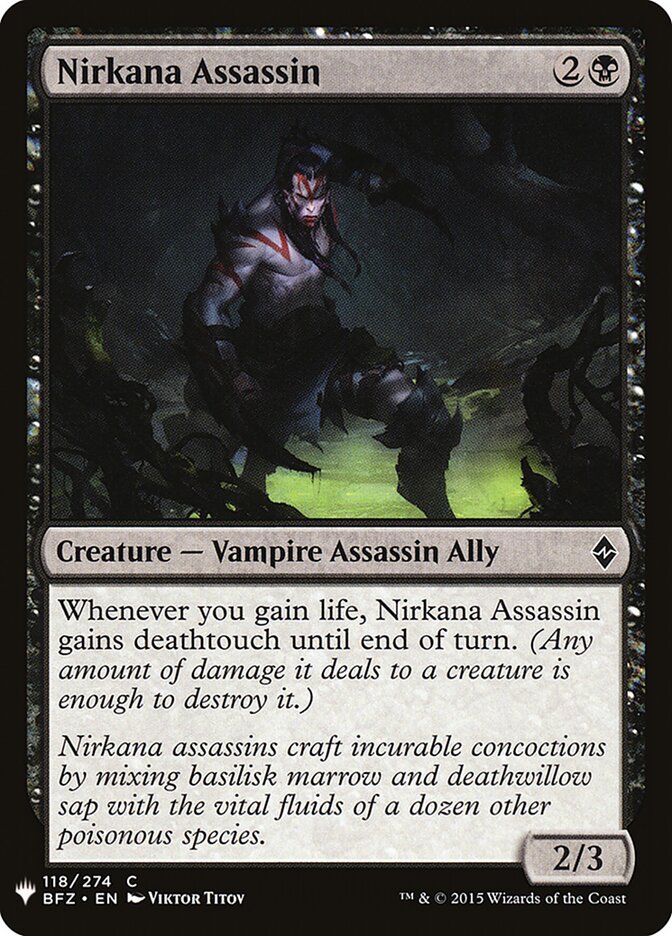 Nirkana Assassin, The List · bfz-118