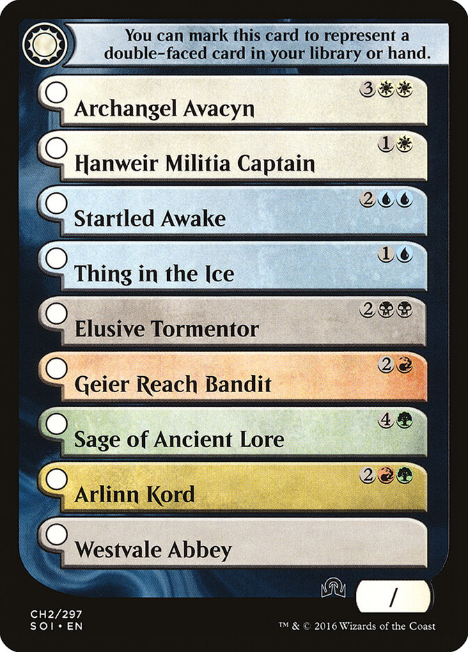 Shadows Over Innistrad Checklist 2, Shadows over Innistrad Tokens · ch2